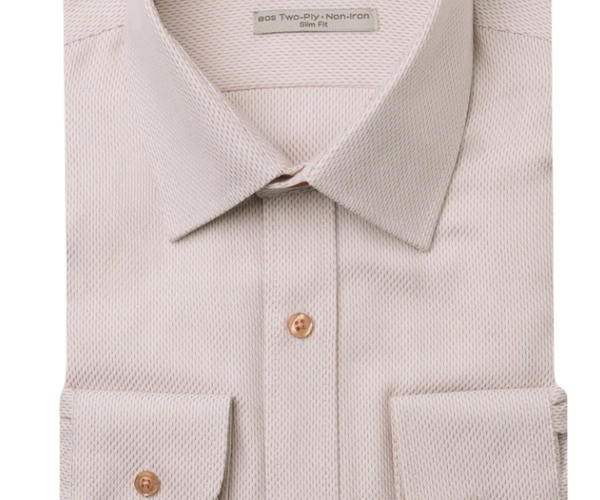 mens rose gold dress shirt Steven Land Men's Golden Brown Textured French Cuff Spread Collar Dres – The Suit Depot