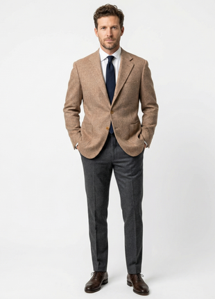Sartoria Partenopea Men's Red Herringbone Silk Blend 3-Roll-2 Sportcoat 46R