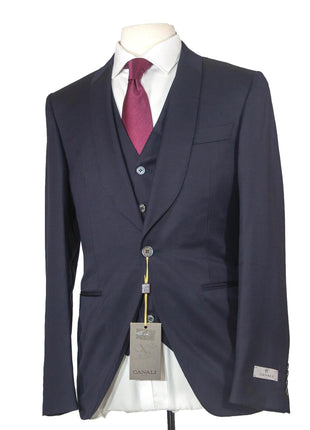 Canali Men's Navy 3-piece 1-button 100% Wool 2-Button Suit 40R