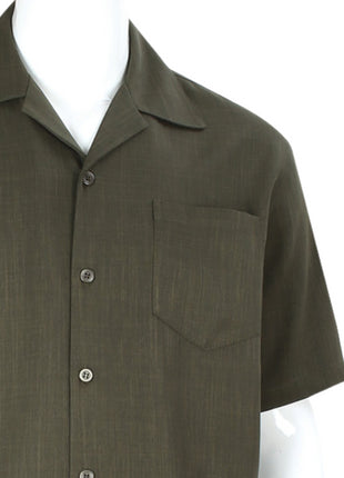 Apollo King Royal Diamond Olive Classic Fit Short Sleeve 2 Piece Walking Suit