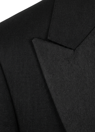 Tovaglia Solid Black Classic Fit Peak Lapel 1-Button Wool Cashmere Tuxedo Suit