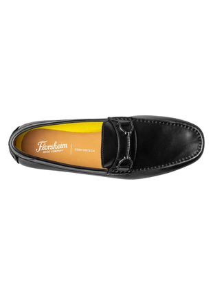 Florsheim Mens Motor Black Slip On Bit Driver Loafer Leather Dress Shoes - The Suit Depot