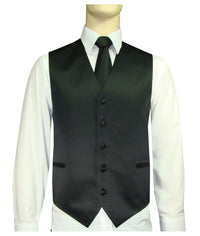 Thumbnail for BQ Black Men's Satin Solid Vest-10B