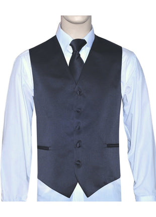BQ Charcoal Men's Satin Solid Vest-10CC