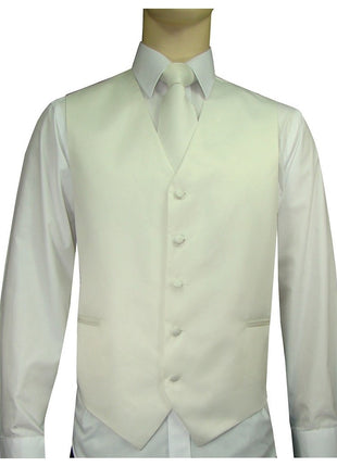 BQ Off White Men's Satin Solid Vest-10D