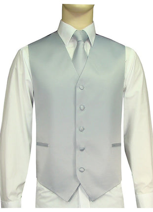 BQ Grey Men's Satin Solid Vest-10G