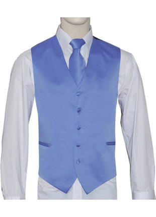 BQ Baby Blue Men's Satin Solid Vest-10GG