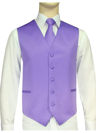 BQ Lavender Men's Satin Solid -Vest-10H