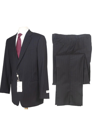 Armani Collezioni Men's 42L Black Pinstripe 100% Wool Slim Fit 2 Piece Suit
