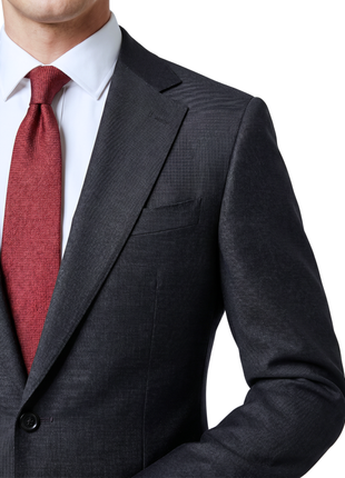 Sartoria Mazara Solid Black Slim Fit Notch Lapel 2-Button Wool Suit