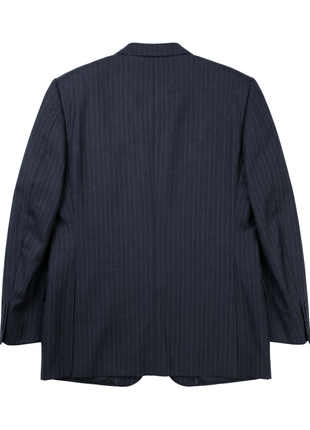 Corneliani Mens Black Pinstripe Fully-Canvassed Notch Lapels Classic Fit 3-Button Wool Suit - 46L