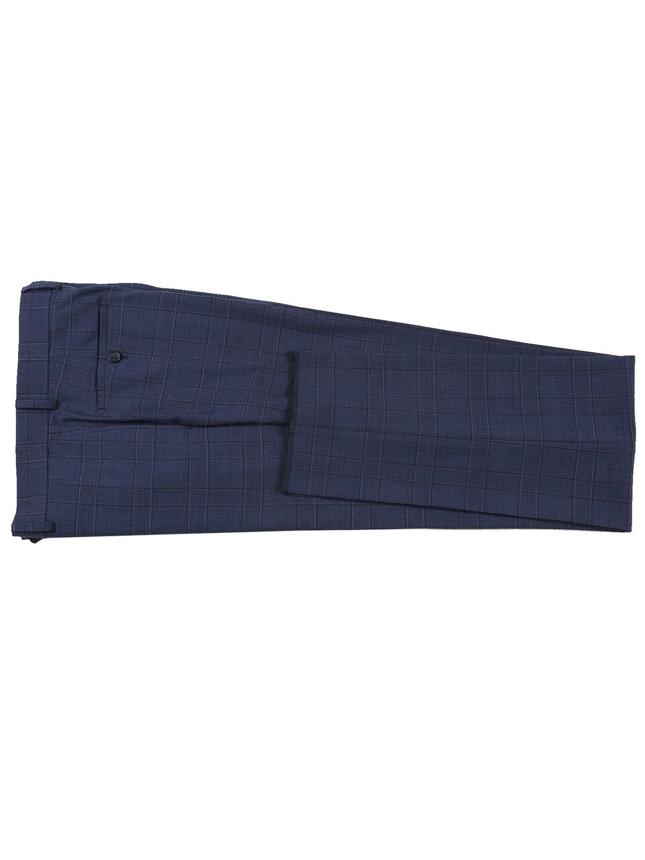 English Laundry Slim Fit Prussian Blue Window Pane Check Wool Suit