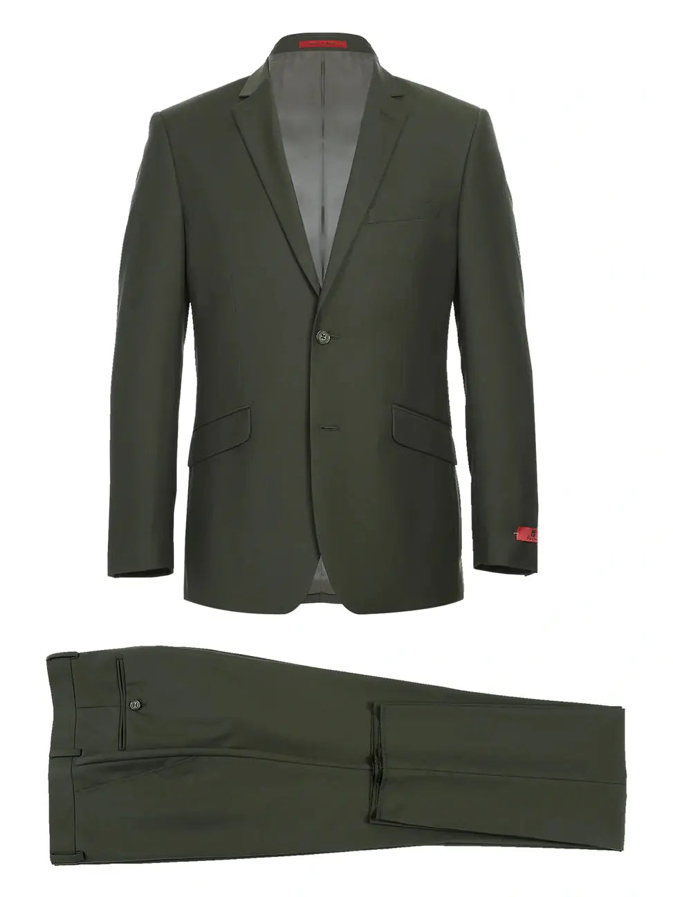 Men&#39;s Raphael Slim Fit Olive Green Two Button 2 Piece Formal Suit