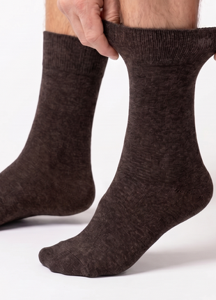 Rizzi Dark Brown Pure Cotton Antimicrobial Protection Non-Biding Seamless Socks