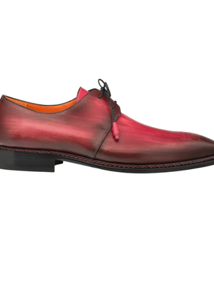 Mezlan Mens Burgundy Rust Lace-Up Oxford Leather Dress Shoes