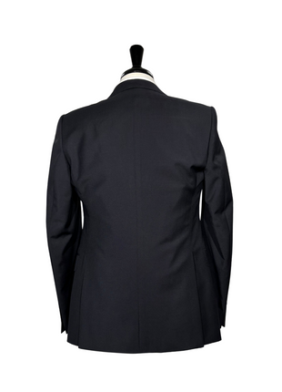Armani Collezioni M-Line Solid Black Wool Blend Notch Lapel Modern Fit 3 Piece Suit 36R