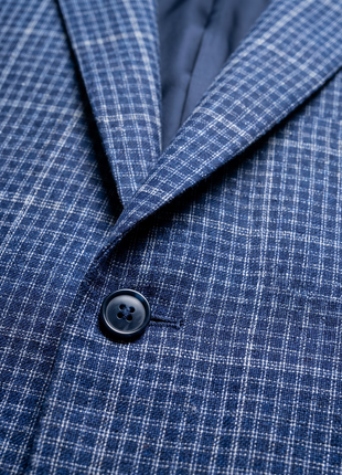 Canali Royal Blue & White Windowpane Slim Fit 2-Button Wool Sport Coat 42R