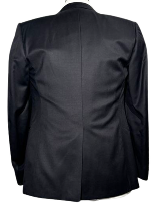 Corneliani Mens Solid Black Fully-Canvassed Peak Lapel Classic Fit 3-Piece Wool Tuxedo Suit - 36S