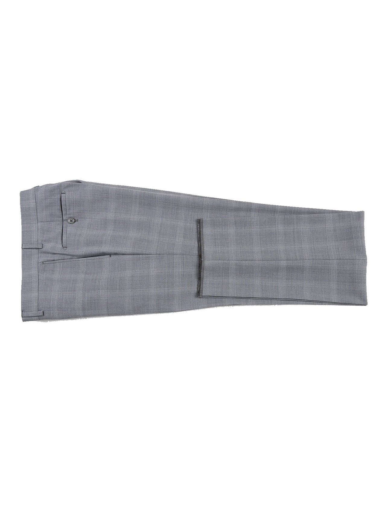 English Laundry Slim Fit Light Gray Window Pane Check Wool Suit