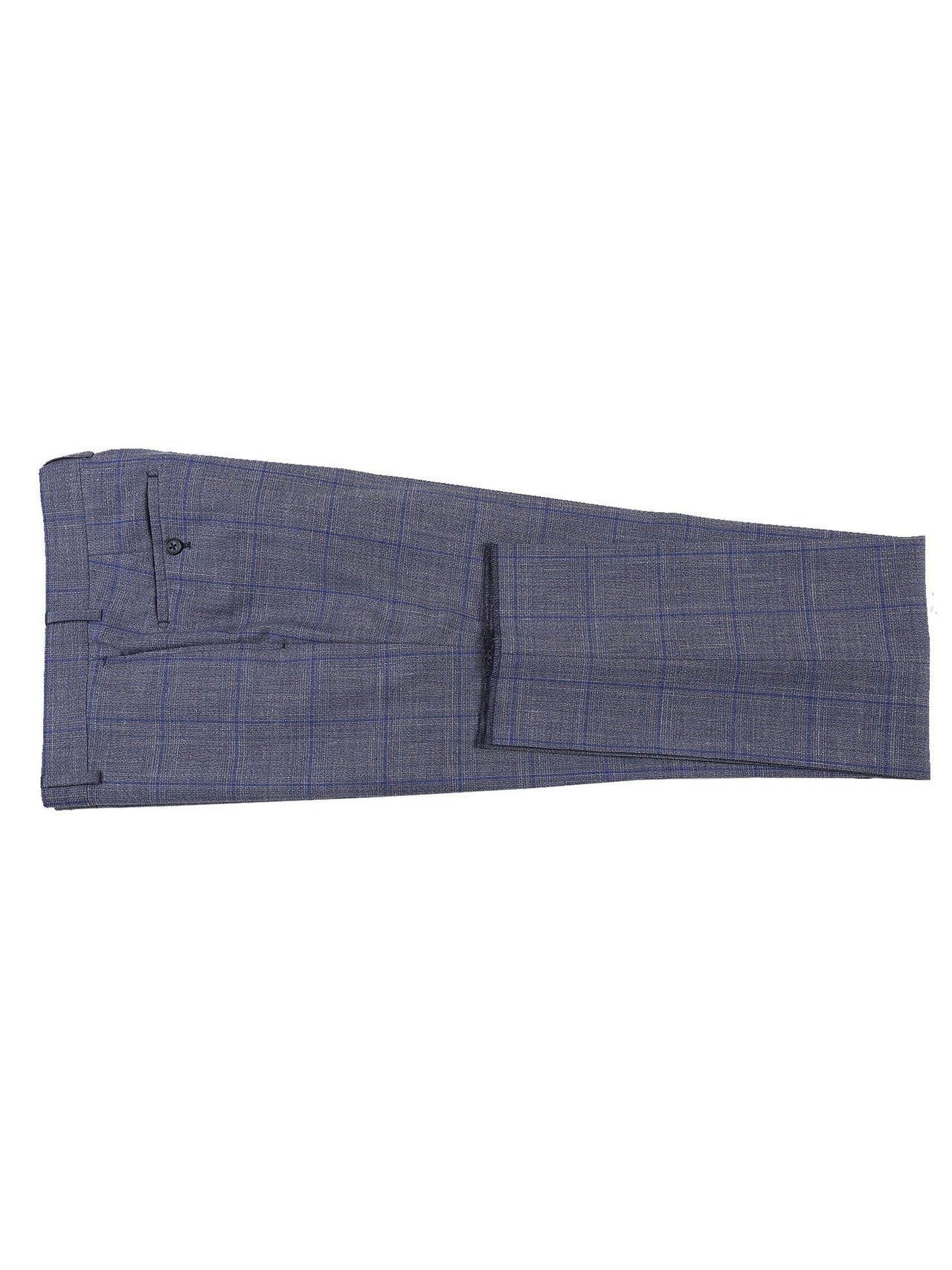 Gray with Blue Windowpane Wool Suit