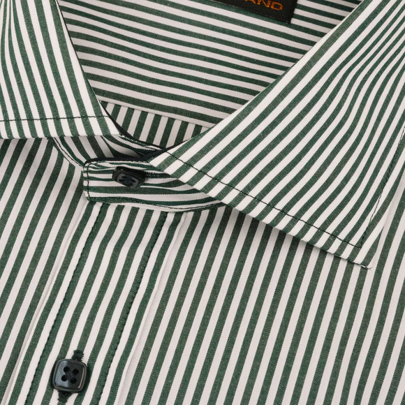 Steven Land Mens Green Striped 100% Cotton French Cuff Cutaway Collar The Suit Depot Steven Land Mens Green Striped 100% Cotton French Cuff Cutaway Collar The Suit Depot