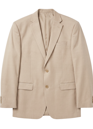 Prontomoda Tan Regular Fit Wool Notch Lapel 2 Button Suit - The Suit Depot