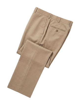 Prontomoda Tan Regular Fit Wool Notch Lapel 2 Button Suit - The Suit Depot