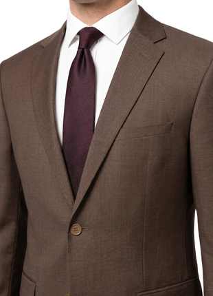 Prontomoda Brown Check Regular Fit Wool Notch Lapel 2 Piece  Suit - The Suit Depot