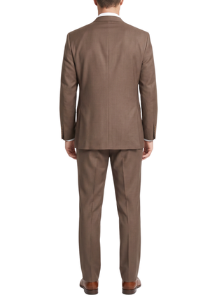 Prontomoda Brown Check Regular Fit Wool Notch Lapel 2 Piece  Suit - The Suit Depot