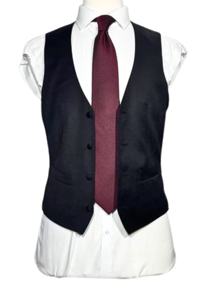 Corneliani Mens Solid Black Fully-Canvassed Peak Lapel Slim Fit 3-Piece Wool Tuxedo Suit - 42R