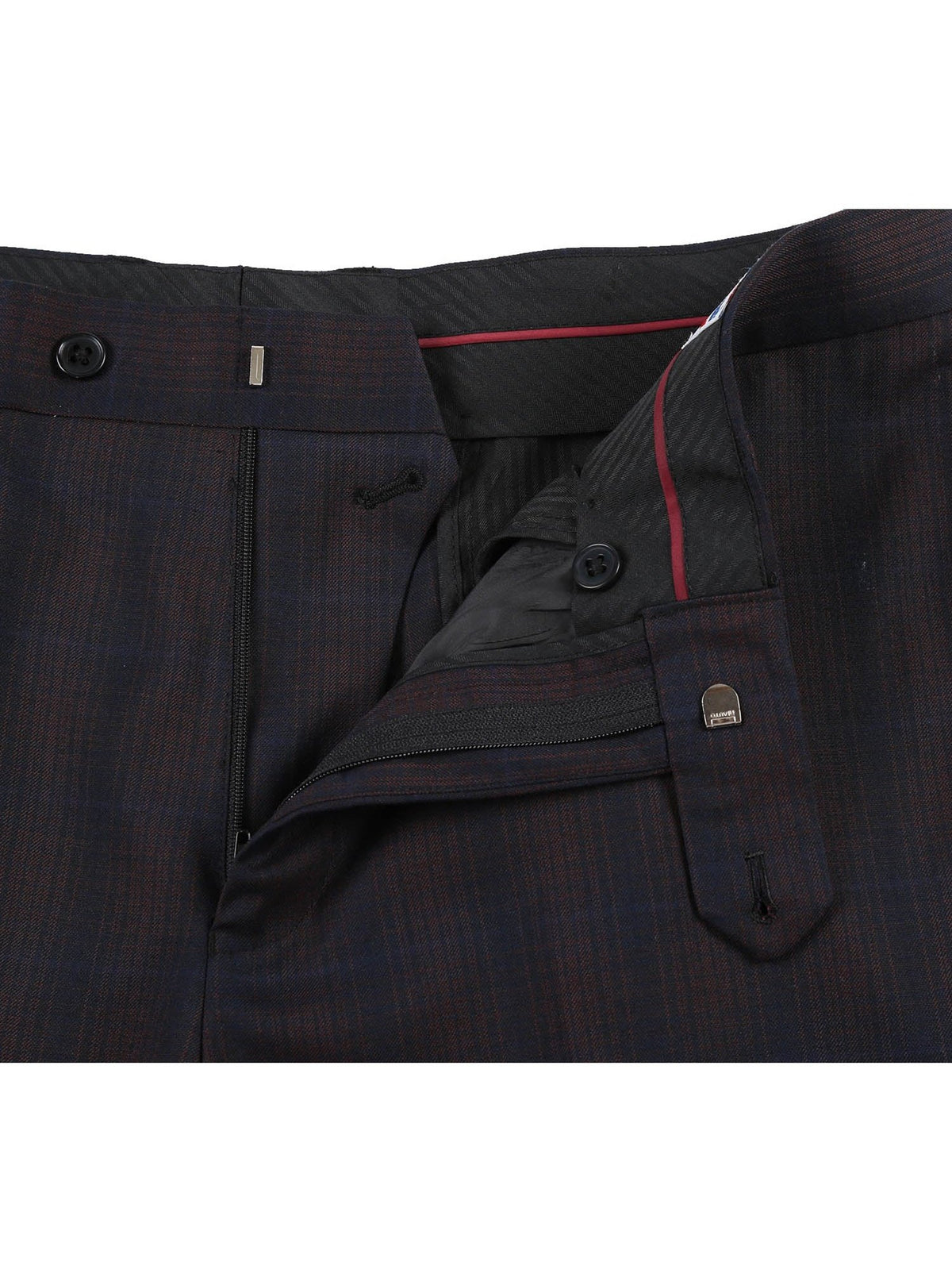 English Laundry Slim Fit Two button Coffee with Red Check Peak Lapel Suit