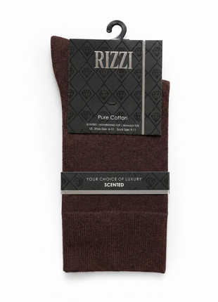 Rizzi Dark Brown Pure Cotton Scented Non-Biding Seamless Socks