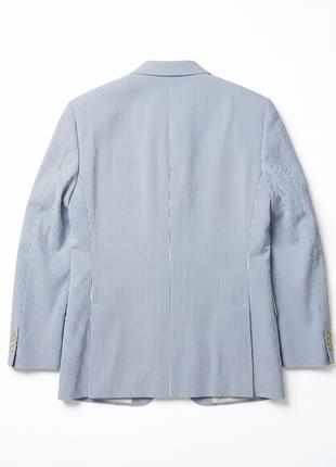Blujacket Mens Azure Blue Subalpino Cotton Regular Fit Seersucker Suit - The Suit Depot