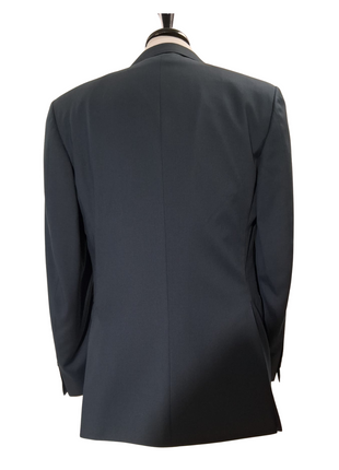 Canali Solid Dark Blue 100% Wool Suit 38R