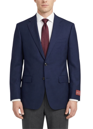 Sartoria Mazara Mens Navy Blue Weave Classic Fit 100% Wool Blazer Sportcoat