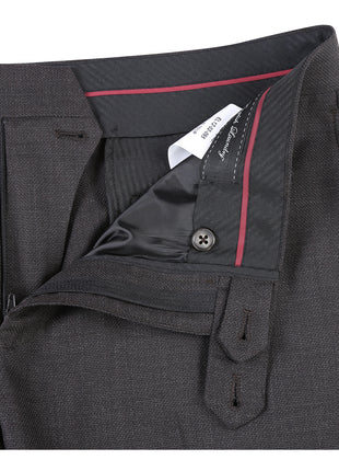 English Laundry Brown Weave Slim Fit Notch Lapel Wool Suit With Patch Pockets