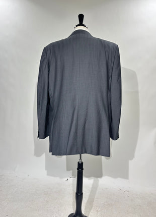 Ermenegildo Zegna Men's Charcoal Herringbone Notch Lapel Classic Fit 2-Button Wool Suit - 48R