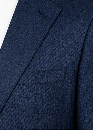 Centrion Mens Navy Fine Birdseye Weave Notch Lapels Classic Fit 2 Button Wool Suit