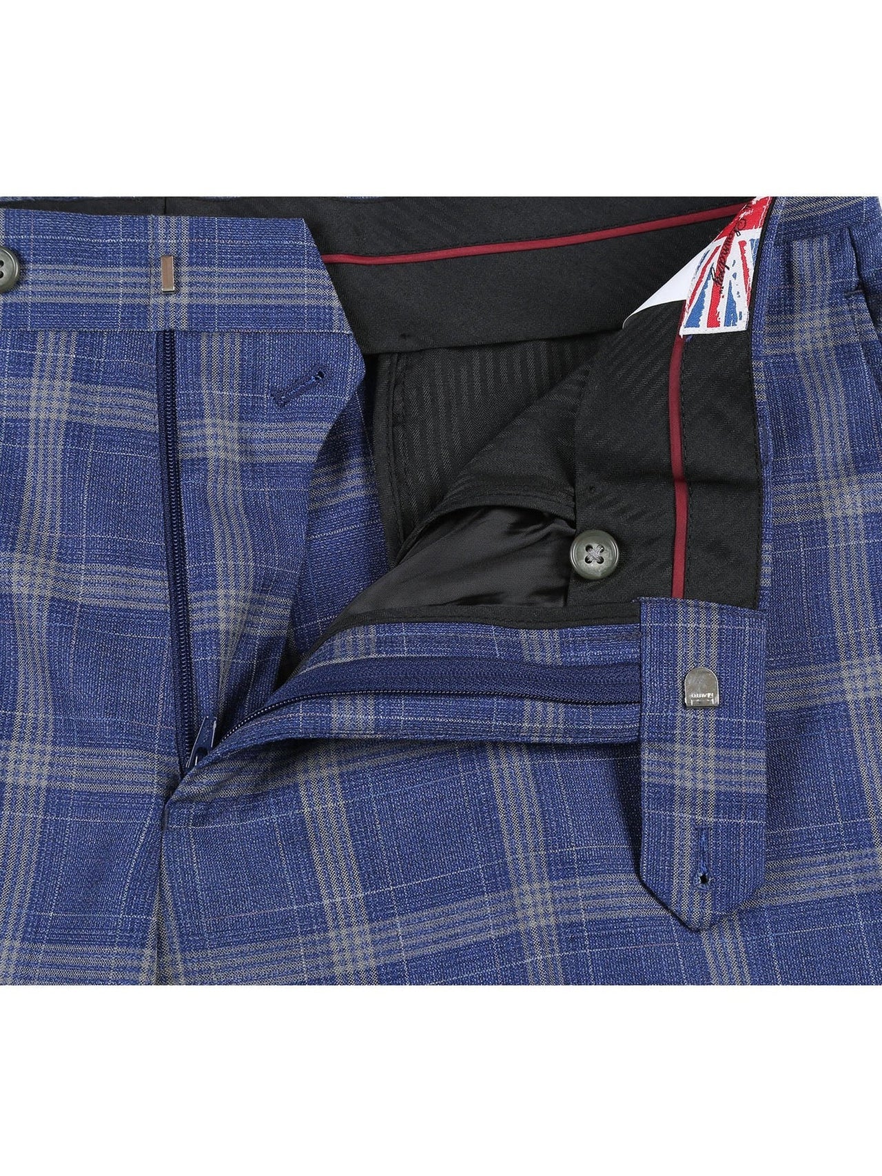 English Laundry Slim Fit Two button Check Peak Lapel Suit