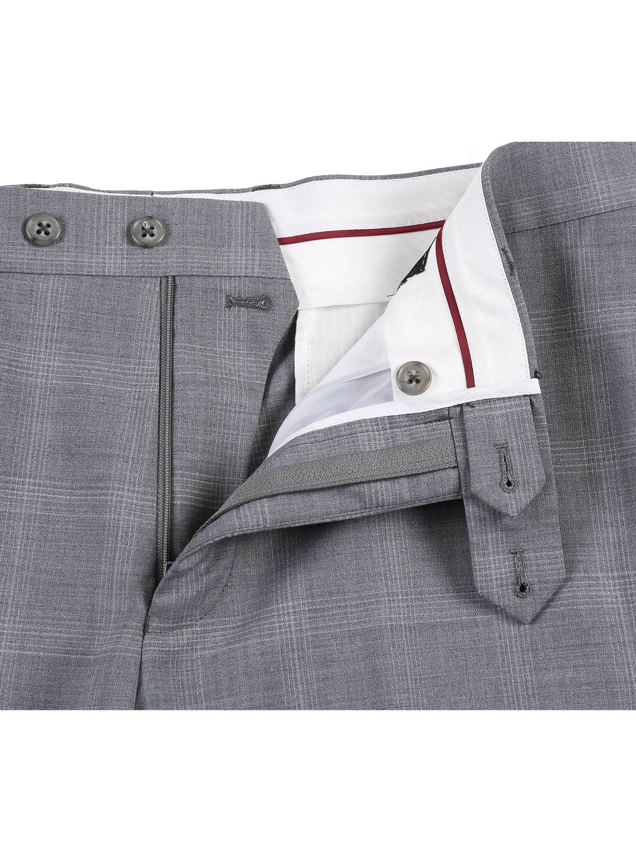 English Laundry Slim Fit Light Gray Window Pane Check Wool Suit