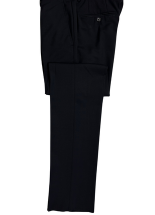 Armani Collezioni M-Line Solid Black Wool Blend Notch Lapel Modern Fit 3 Piece Suit 36R