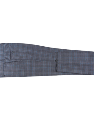 English Laundry Charcoal Gray Plaid Slim Fit Peak Lapel Wool Blend Stretch 2 Button Suit