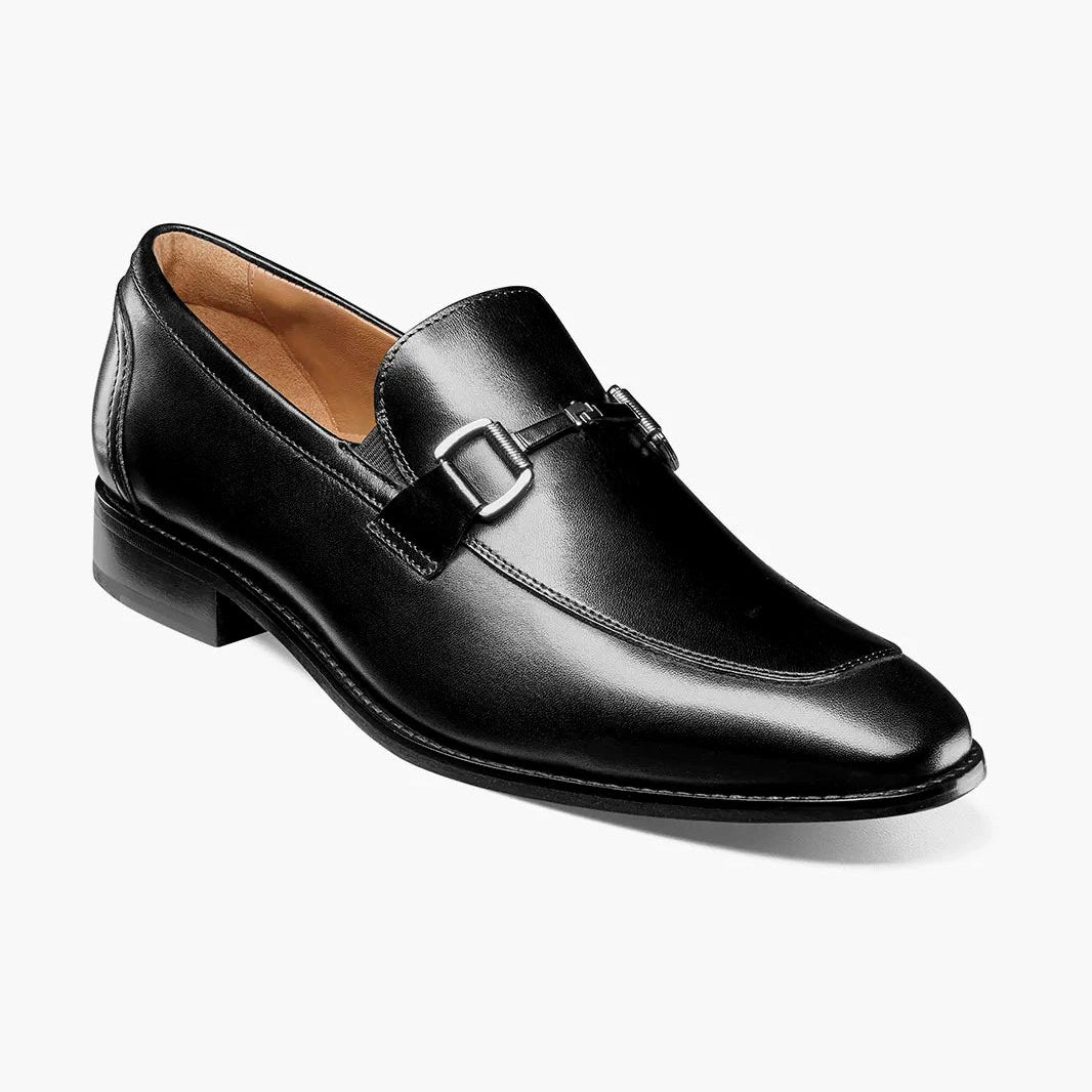 Florsheim Hombres Conetta Zapatos de vestir de cuero con mocasines sin cordones negros