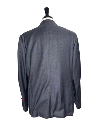 Isaia Mens Charcoal Pinstripe Notch Lapel Classic Fit 2-Button AquaSpider 160s Wool Suit - 48R