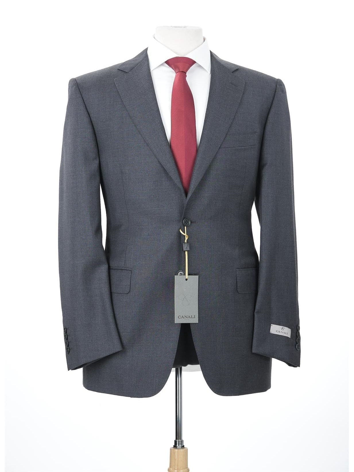 Canali 1934 Mens Charcoal Gray 42L Drop 7 Modern Fit 100% Wool 2 Piece Suit