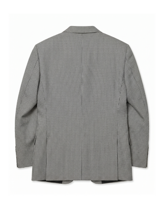 Beragamo Mens Black & White Micro Houndstooth Modern Fit Notch Lapel 2-Button Wool Suit