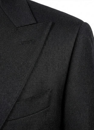 Tovaglia Mens Solid Black Classic Fit Double Breasted Wool Cashmere Blend Suit
