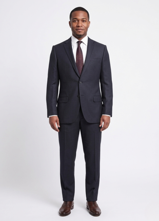 Napoli Classic Fit Navy Birdseye Two Button Half Canvassed Wool Suit