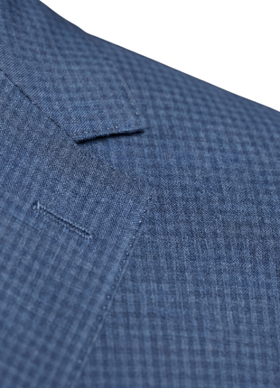 Z Zegna Mens Blue Micro-Check Notch Lapel Slim Fit 2-Button Wool Suit - 44L
