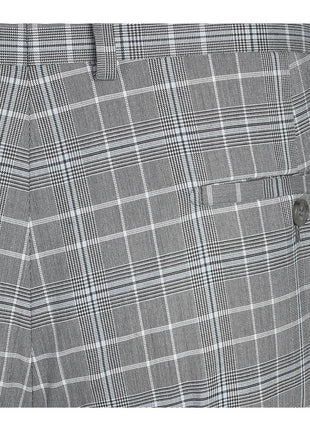 English Laundry Glen Plaid Grey Slim Fit Notch Lapel Two button Stretch Suit